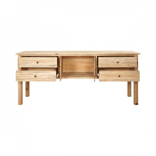 JOELLE 4-DRAWER 2-DOOR BUFFET/SIDEBOARD DISTRESSED RUSTIC - MyChocolateWood