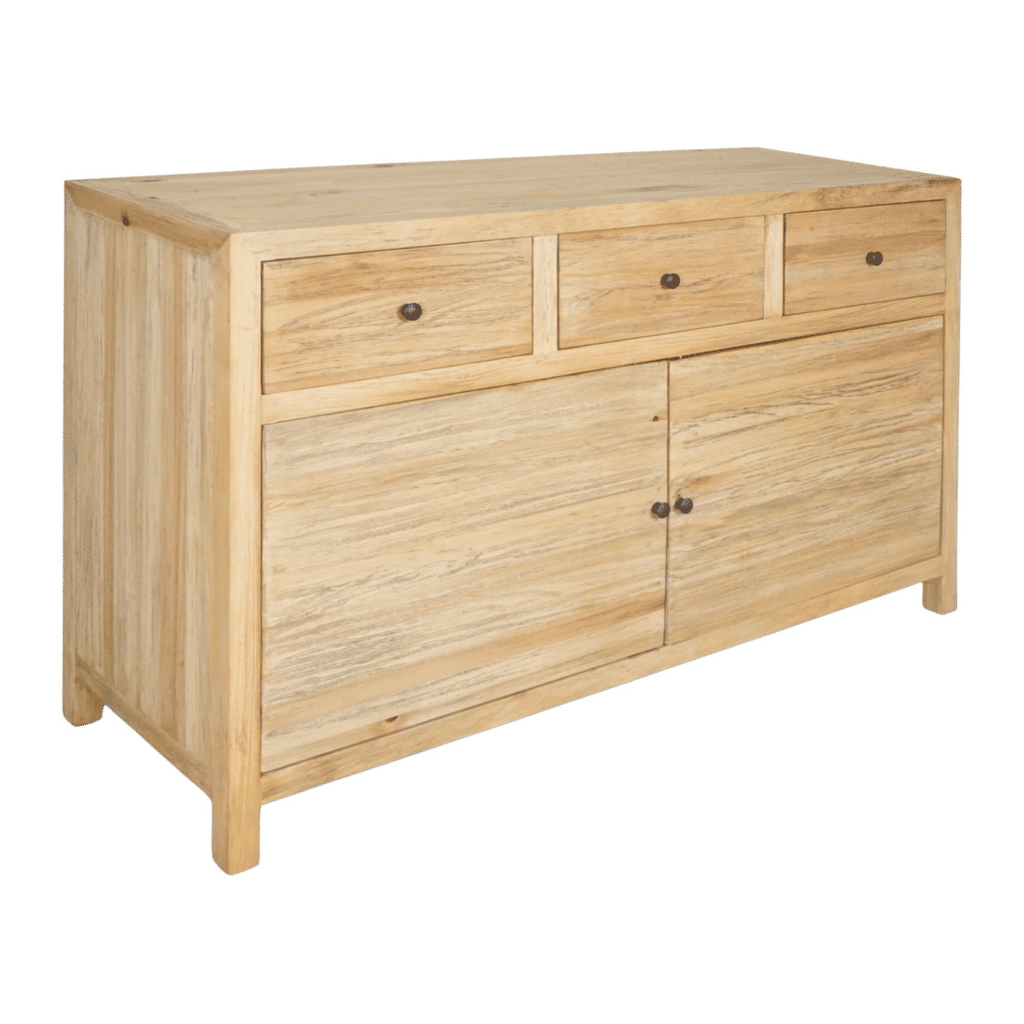 Joelle 3-Drawer 2-Door Buffet in Distressed Rustic - Chocolate Wood