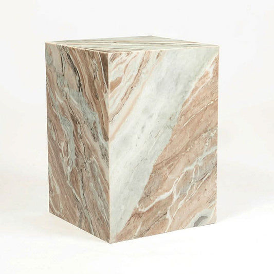 SIMA SOLID MARBLE SIDE TABLE/LAMP TABLE/ACCENT TABLE - MyChocolateWood