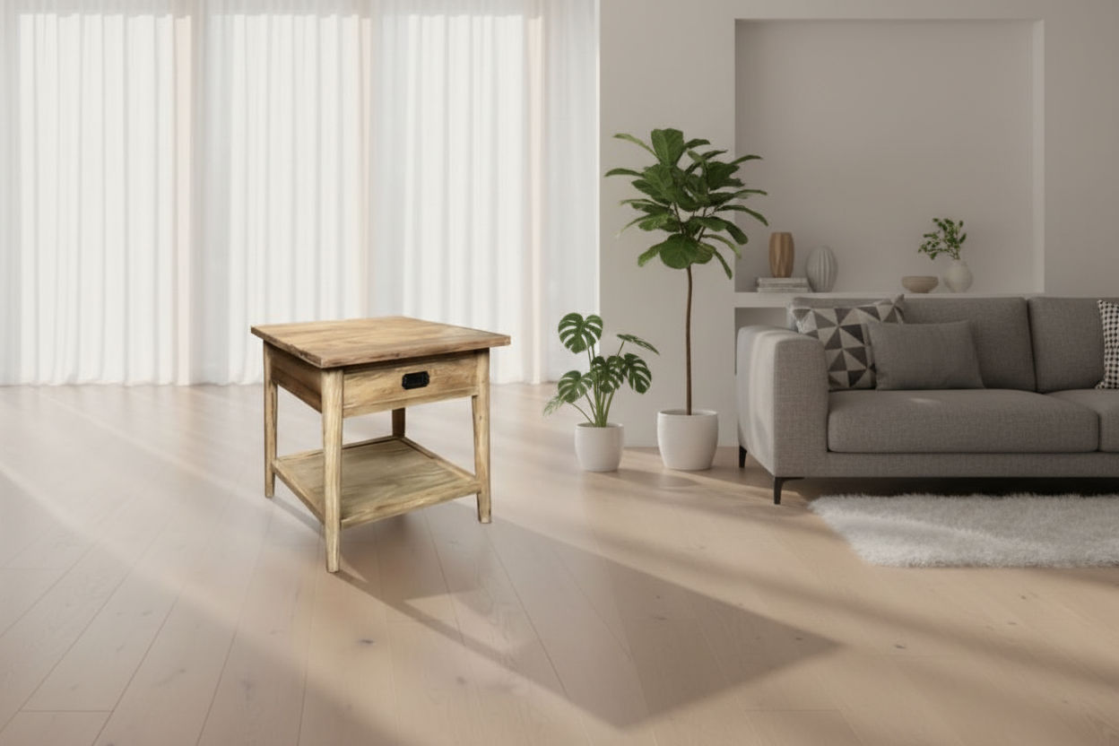FITAN SOLID OAK LAMP TABLE/SIDE TABLE - MyChocolateWood