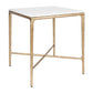 SOREN SQUARE MARBLE SIDE TABLE/LAMP TABLE - BRASS FRAME - MyChocolateWood