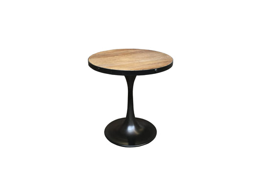 QUENTIN ROUND  SIDE TABLE/LAMP TABLE IN RECYCLED ELM & IRON - MyChocolateWood