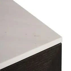 HAMPSHIRE WHITE MARBLE/SMOKED OAK 4-DOOR BUFFET/SIDEBOARD - MyChocolateWood