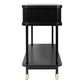 PEMBROKE OAK TIMBER 2-DRAWER CONSOLE TABLE HALL TABLE BLACK - MyChocolateWood