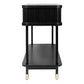 Pembroke Oak 2-Drawer Console Table in Black - Chocolate Wood