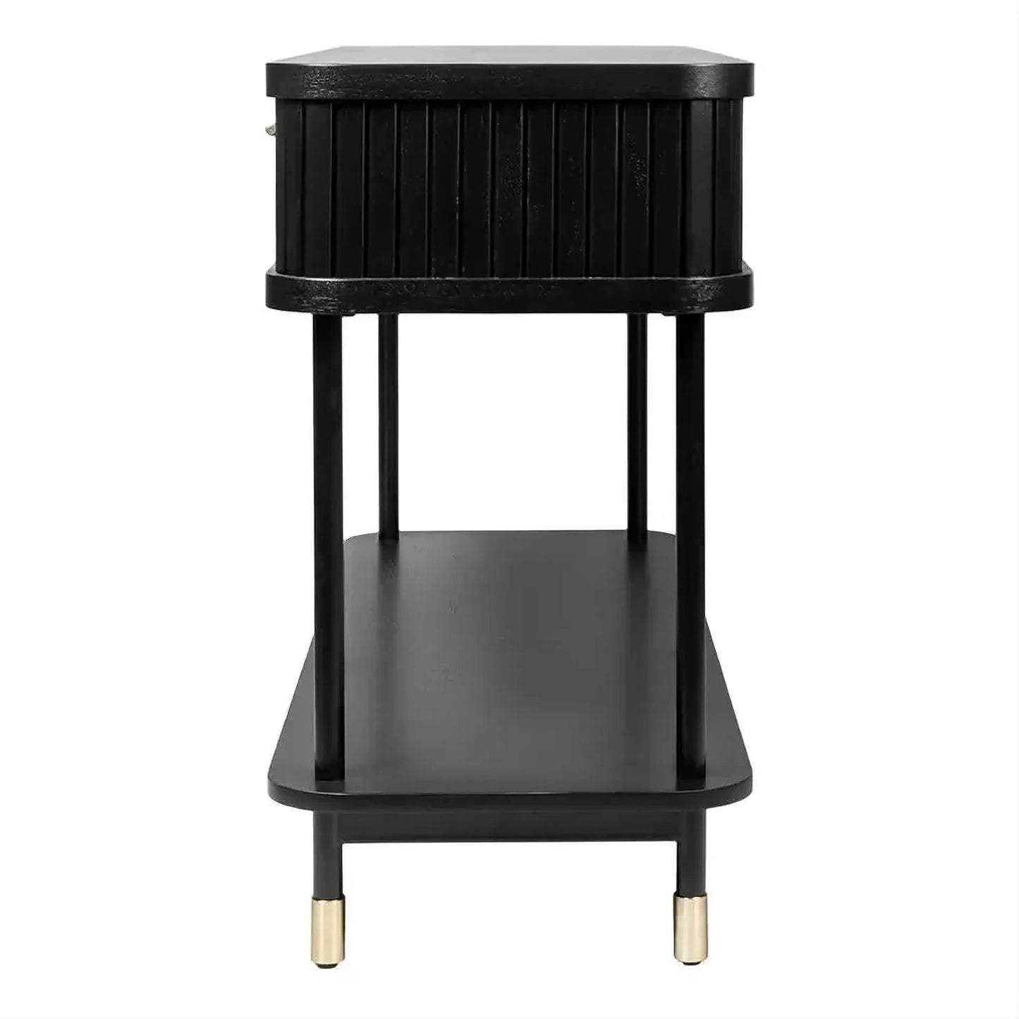 Pembroke Oak 2-Drawer Console Table in Black - Chocolate Wood