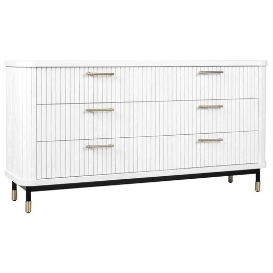 PEMBROKE OAK TIMBER 6-DRAWER CHEST OF DRAWERS WHITE - MyChocolateWood