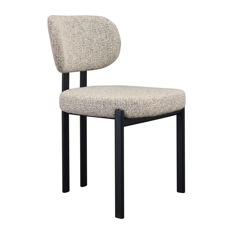 KILBRIN SPECKLE BROWN/BLACK METAL DINING CHAIR - MyChocolateWood
