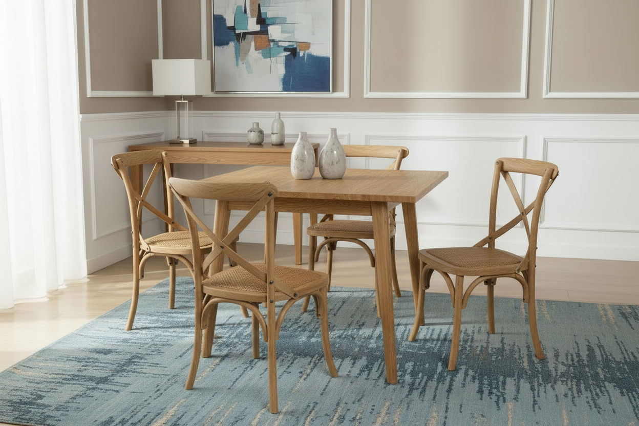 FITAN SOLID OAK SQUARE (90X90CM) DINING TABLE NATURAL - MyChocolateWood