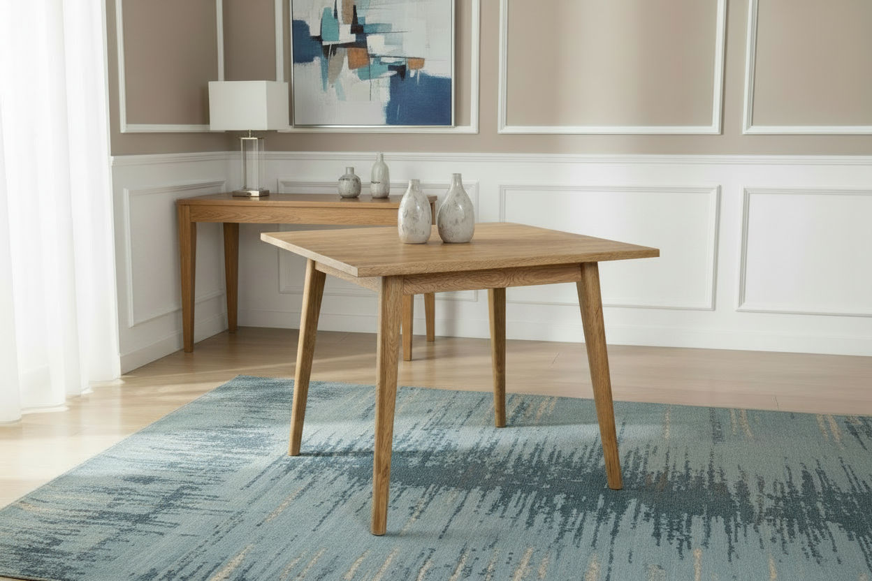 FITAN SOLID OAK SQUARE (90X90CM) DINING TABLE NATURAL - MyChocolateWood
