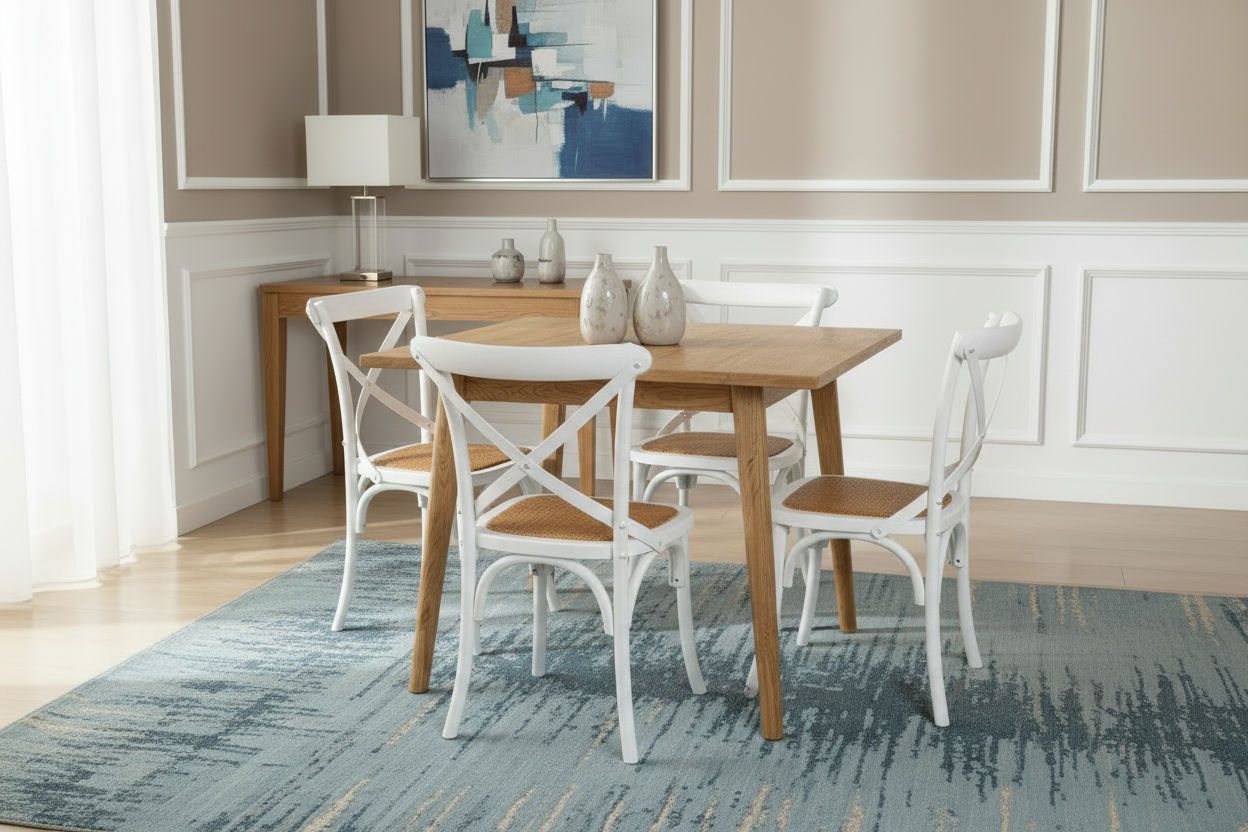 FITAN SOLID OAK SQUARE (90X90CM) DINING TABLE NATURAL - MyChocolateWood