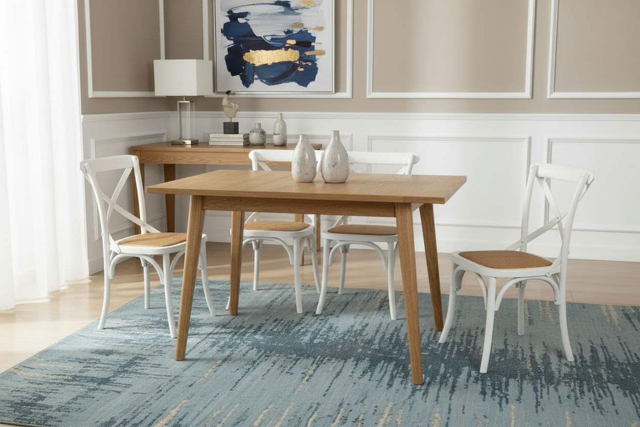 FITAN SOLID OAK SQUARE (90X90CM) DINING TABLE NATURAL - MyChocolateWood