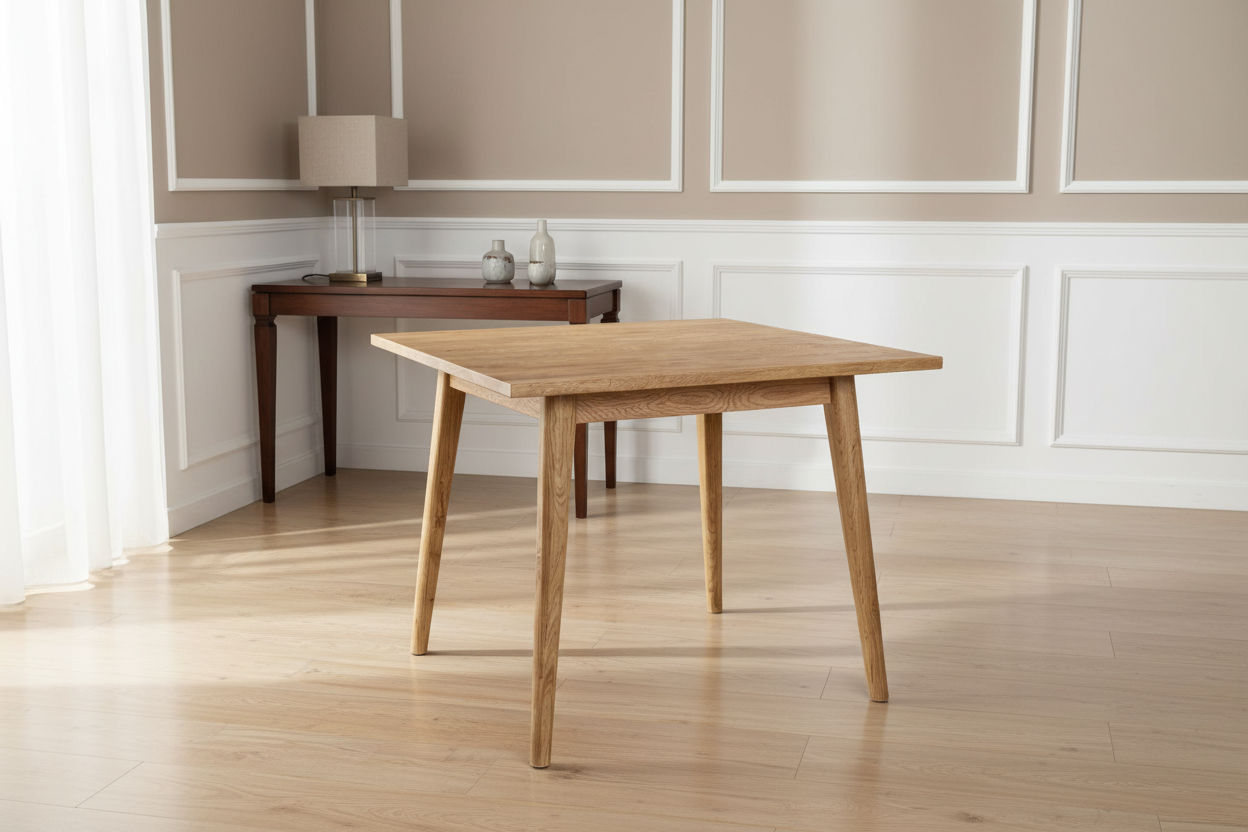 FITAN SOLID OAK SQUARE (90X90CM) DINING TABLE NATURAL - MyChocolateWood