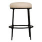 SOREN  BLACK KITCHEN STOOL - NATURAL LINEN TOP - MyChocolateWood