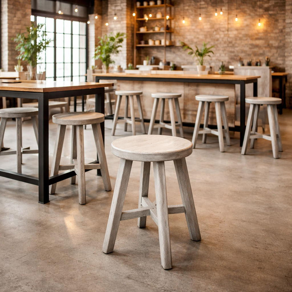 NEVANA  RECYCLED ELM TIMBER STOOL (Copy) - MyChocolateWood