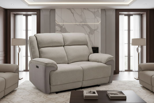 COLVOS 2-SEATER ELECTRIC RECLINER SOFA OYSTER COLOUR - MyChocolateWood