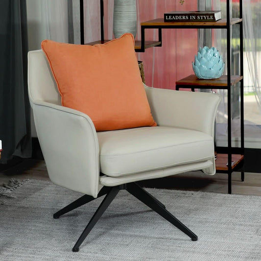 CHESHIN LEATHER SWIVEL CHAIR ARMCHAIR MUSTARD COLOUR - MyChocolateWood