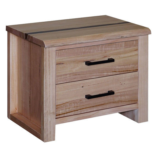 COLHAM MESSMATE TIMBER 2 DRAWER BEDSIDE TABLE NATURAL - MyChocolateWood