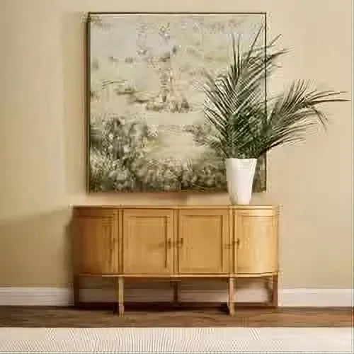 ENNIS OAK & OAK VENEER 4-DOOR BUFFET/SIDEBOARD OAK - MyChocolateWood