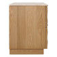 Hampshire 2-Drawer Bedside Table in Natural Oak with Travertine Top - Chocolate Wood