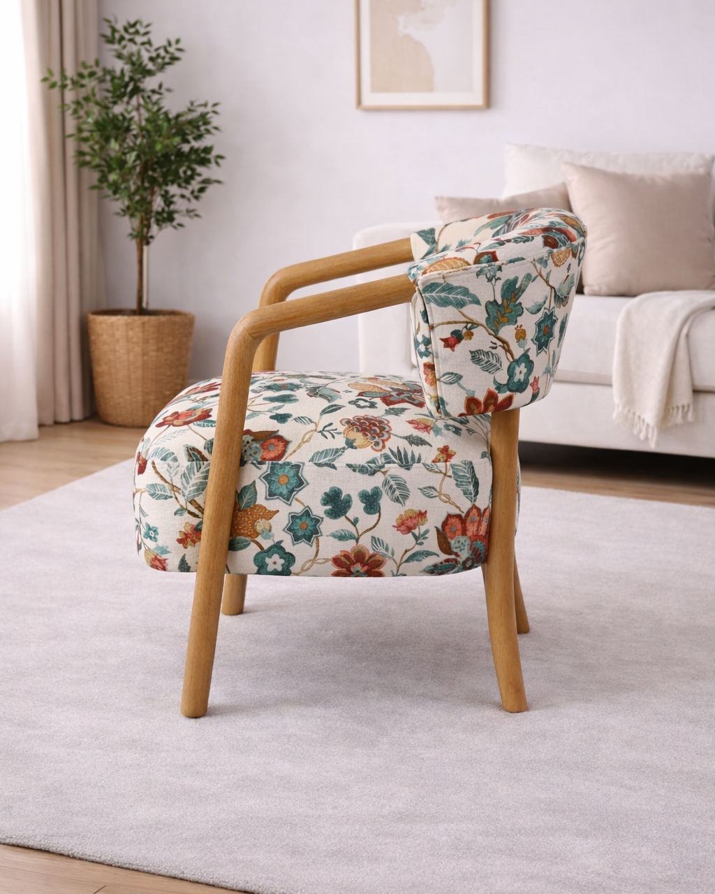 THALIA  FLORAL ARMCHAIR LOUNGE CHAIR ACCENT CHAIR