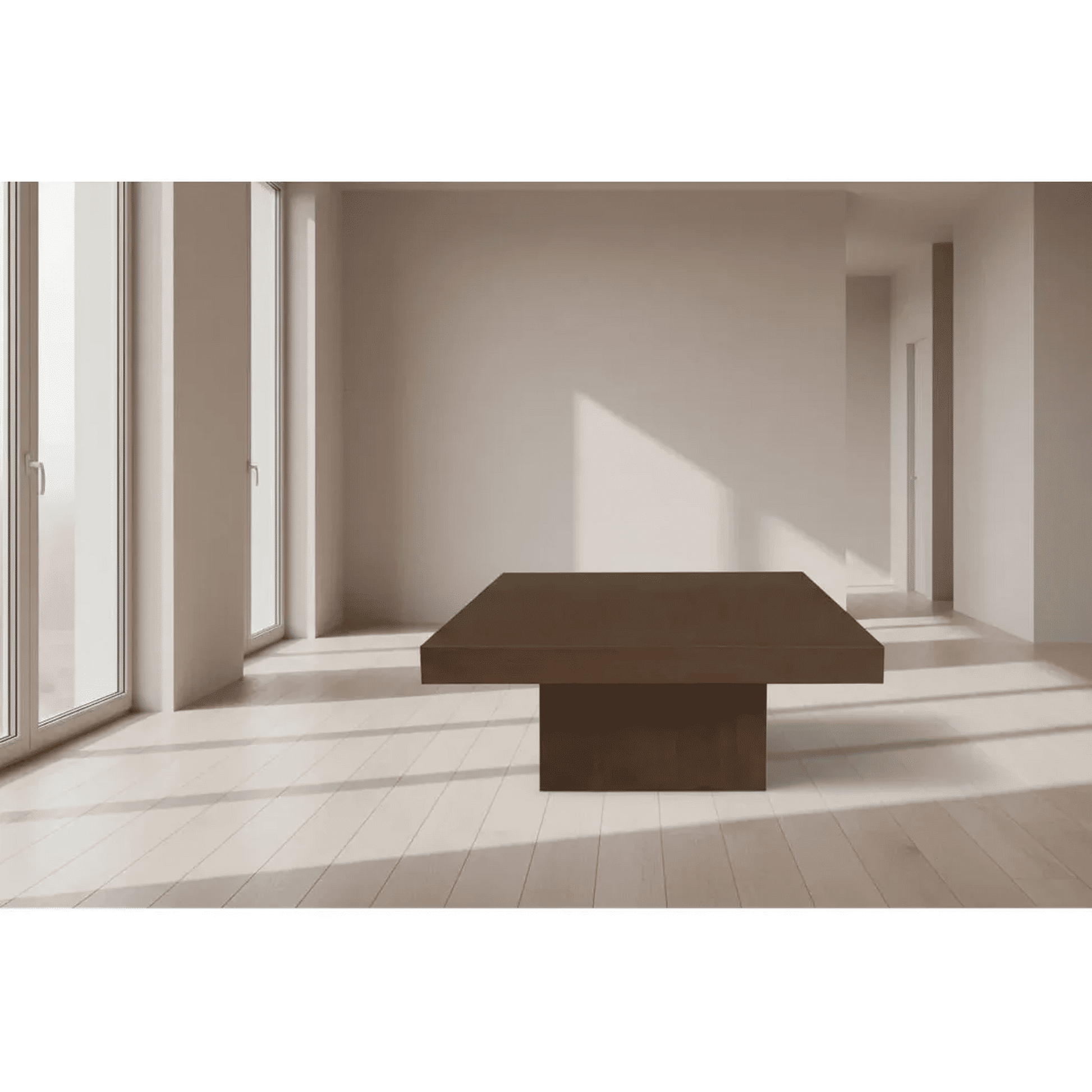Hudson Solid Mindi Timber Square Coffee Table 90cm in Walnut - Chocolate Wood