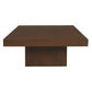 Hudson Solid Mindi Timber Square Coffee Table 90cm in Walnut - Chocolate Wood