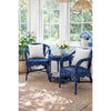 WENGLOR OCEAN BLUE RATTAN ARMCHAIR ACCENT CHAIR/ LOUNGE CHAIR