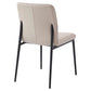 Bolzano Leather & Metal Dining Chair in Wheat & Black - Chocolate Wood