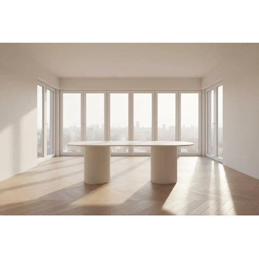 BELGRAVIA OVAL DINING TABLE 240CM WHITE