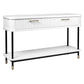 PEMBROKE OAK TIMBER 2-DRAWER CONSOLE TABLE HALL TABLE WHITE - MyChocolateWood