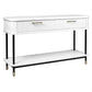 Pembroke Oak 2-Drawer Console Table in White - Chocolate Wood