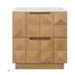HAMPSHIRE WHITE MARBLE/WHITE OAK 2-DRAWER BEDSIDE TABLE - MyChocolateWood