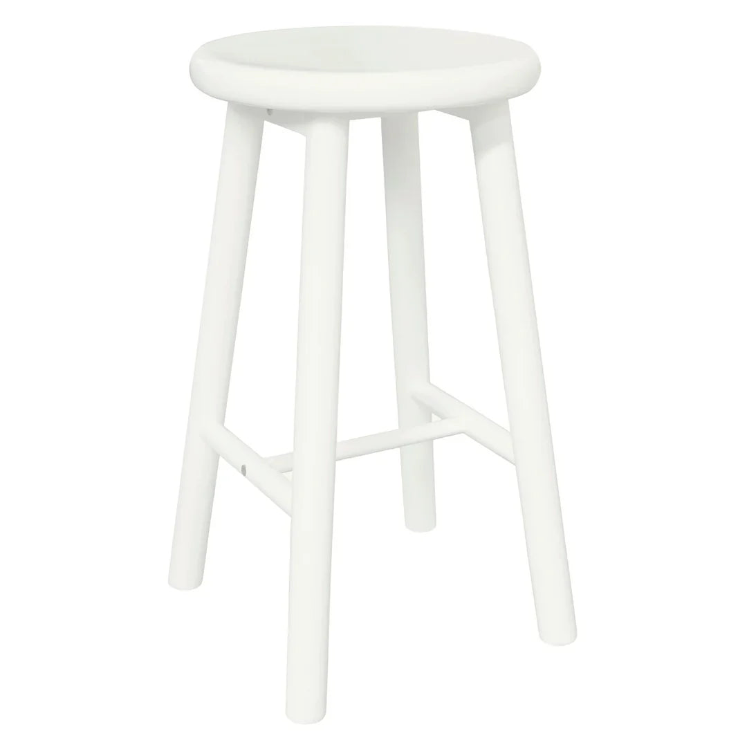 Newport Solid Mahogany Bar Stool / Counter Stool in White - Chocolate Wood