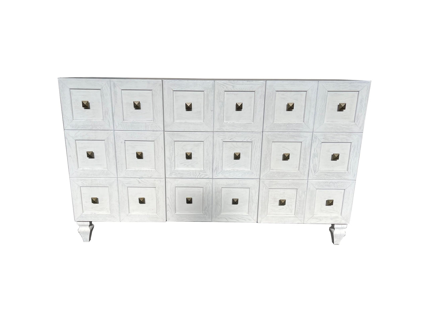 Chiko Designer 2-Door 3-Drawer Sideboard / Buffet in White - Chocolate Wood