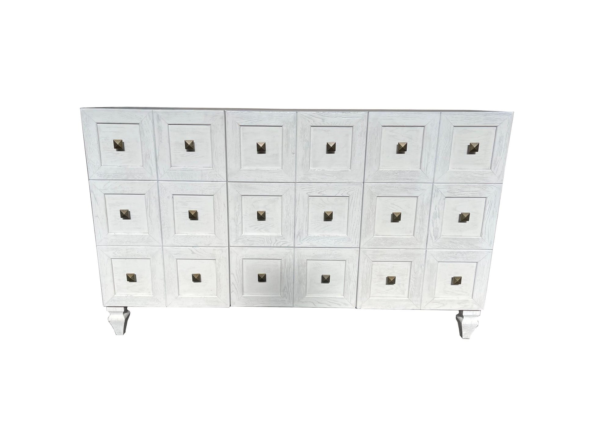 Chiko Designer 2-Door 3-Drawer Sideboard / Buffet in White - Chocolate Wood