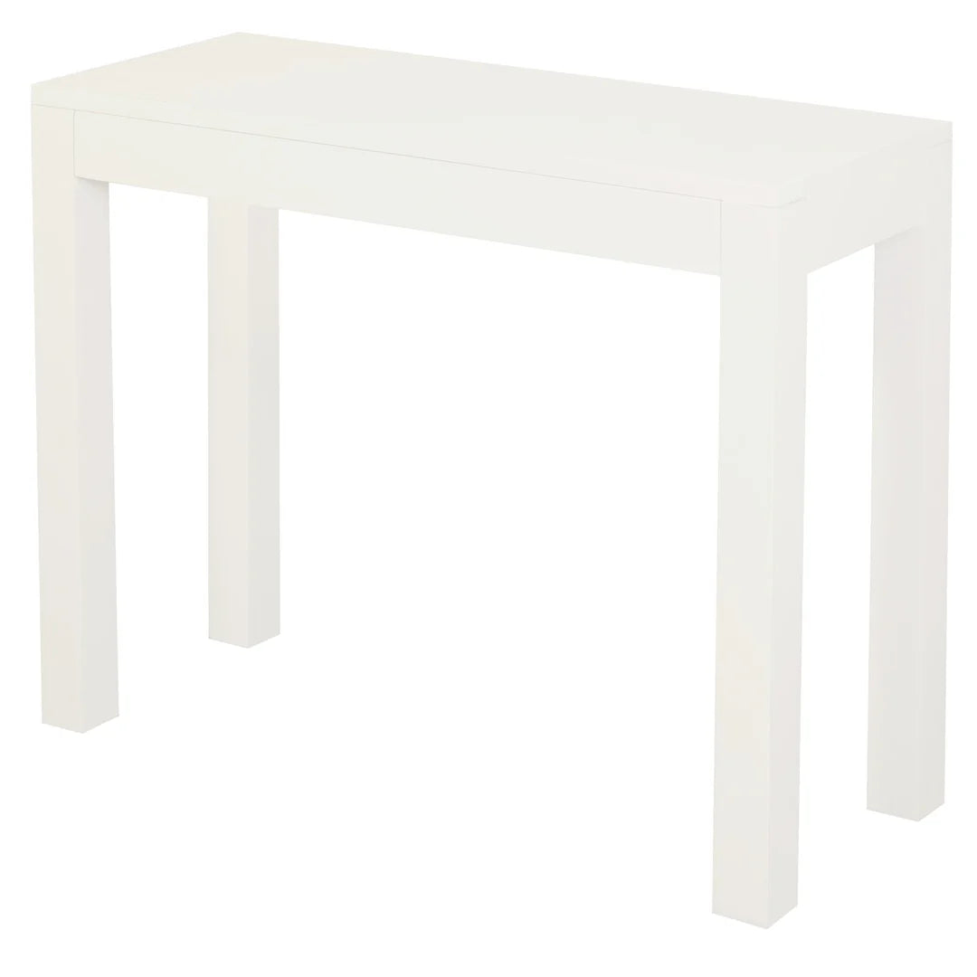 TANAKA SOLID MAHOGANY TIMBER CONSOLE TABLE/ HALL TABLE WITH 2 HIDDEN DRAWERS IN WHITE - MyChocolateWood