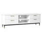 Pembroke Oak 4-Drawer TV Unit 200cm in White - Chocolate Wood