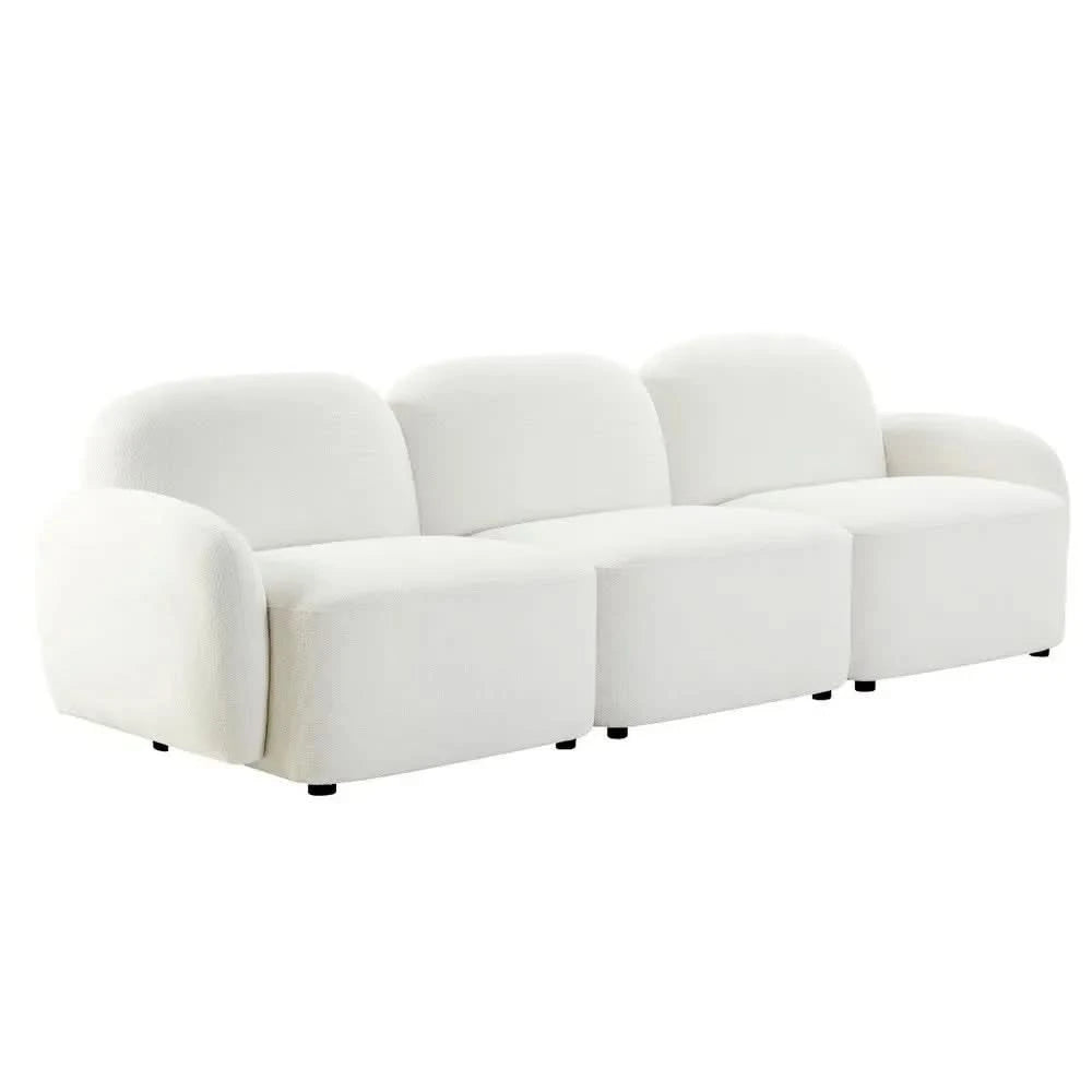 LORELEI  3-SEATER MODULAR SOFA CHENILLE - WHITE - MyChocolateWood