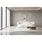 Beecham 3-Seater Sofa in White - Chocolate Wood