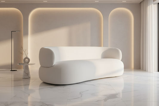 BEECHAM 3-SEATER CHENILLE SOFA WHITE - MyChocolateWood