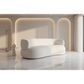 Beecham 3-Seater Sofa in White - Chocolate Wood