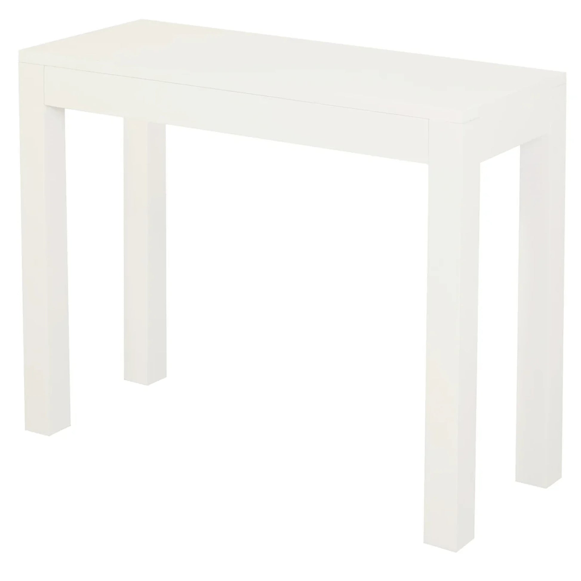 Tanaka Solid Mahogany Console Table with 2 Hidden Drawers in White detail