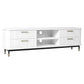 PEMBROKE OAK TIMBER 4-DRAWER TV UNIT ETU WHITE 200CM - MyChocolateWood