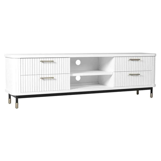 PEMBROKE OAK TIMBER 4-DRAWER TV UNIT ETU WHITE 200CM - MyChocolateWood