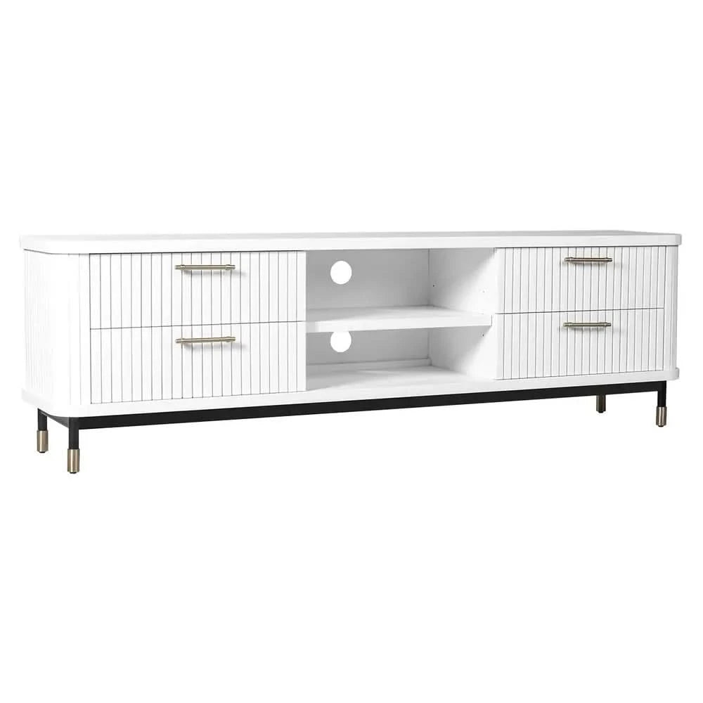 PEMBROKE OAK TIMBER 4-DRAWER TV UNIT ETU WHITE 200CM - MyChocolateWood