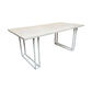 Dimanta Designer Dining Table 180cm in White - Chocolate Wood