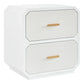 DELGARDO HAMPTON STYLE 2-DRAWER BEDSIDE TABLE WHITE - MyChocolateWood