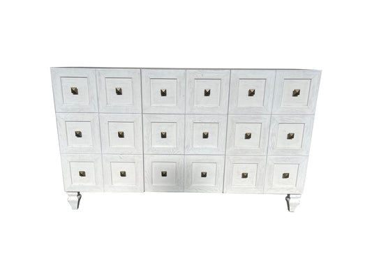 CHIKO VINTAGE STYLE 2-DOOR 3-DRAWER SIDEBOARD/BUFFET WHITE - MyChocolateWood