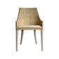 Lamar Rattan Armchair in Whitewash - Chocolate Wood